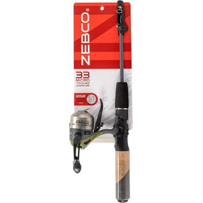 Zebco 33 Micro Adventure Spincast Reel and Fishing Rod Combo, 36-Inch Telescopic Rod, Ultra-Light Power, Moderate Action, Silver/Green