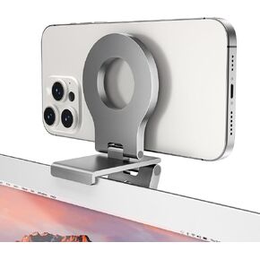 Itramax Continuity Camera Mount,Magnetic Laptop Phone Holder for Webcam Compatible with iPhone 16 15 13 14 12,Mag-Safe,iOS 16 iMac & MacBook macOS 13 Ventura,Studio Display,Aluminum Adjustable Stand