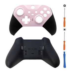 Replacement Housing Shell Case Front Back Cover Faceplate Accessories for Xbox Elite Series 2 Controller, Light Blue + Black
