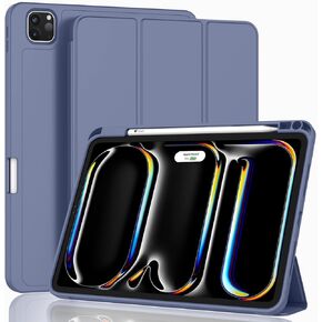 ZryXal New iPad Pro 13 Inch Case M4 (2024 Model, 7th Generation) with Pencil Holder, Smart iPad Case [Support Pencil Pro and Pencil (USB-C)], Support Touch ID and Auto Wake/Sleep (Black)