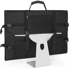 Monitor Carrying Case for Screens and Monitors, Protective Carrying Case Monitor Dust Cover Compatible with iMac Desktop Computer and Accessories (Black, For 24" Monitor)
