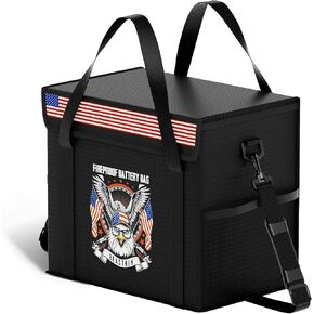 100AH LiFePO4 Lithium Battery Fireproof Bag,Large Capacity Explosion-proof Lipo Battery Safe Bag for Charging and Storage,Compatible with LiTime and LiPULS(14 * 9.4 * 7.8in)
