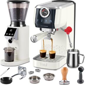 Tuni E2 Espresso Machine and G1 Conical Burr Grinder Combo