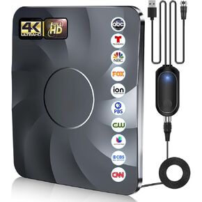 2025 Digital Antenna for Smart TV Indoor, 2200+ Miles Long Range HD TV Antenna for Local Channels with Signal Booster Amplifier, Support 8K 4K 1080p for All TVs - 38FT Coax Cable