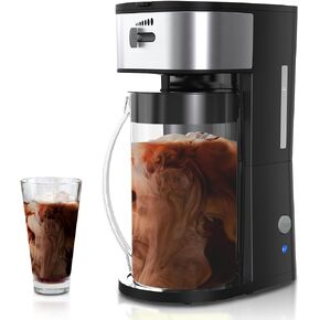 3-in-1 Coffee and Tea Machine Brewing System with 2.5 Quart Pitcher, Iced Tea Maker and Iced Coffee Maker, Strength Selector, Perfect For Tea, Coffee, Lattes, Lemonade