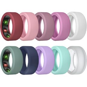 10 Pack Ring Cover for Oura Ring Gen 4/3, Silicone Protector for RingConn Gen 2/1 Working Out Accessories Men Women