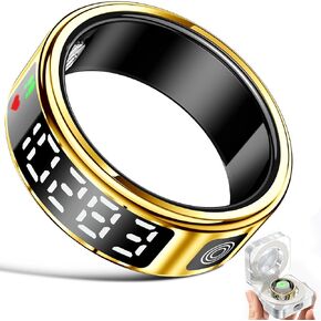 Smart Ring Health Ring - Smart Rings for Women Men,Fitness Tracker Ring with LED Display Screen,Sleep Tracker Ring Compatible with iOS/Android Activity Tracker/Heart Rate/SpO2/Sleep/Step