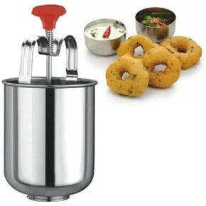 صانع الفولاذ المقاوم للصدأ Medu Vada ، Mendu Wadamaker ، Medu Vada Maker Machine لصناعة الدونات ذات الشكل المثالي مع Stand ، Medu Vada Maker with Stand (Pack of 1)