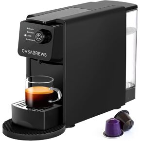 Casabrews CM7036E Single Serve Espresso Machine للقرون الأصلية Nespresso ، و 20 بارًا صانعًا صغيرًا من القهوة K-Cup مع 4 أوضاع و 21 أوقية دبابة مياه قابلة للإزالة ، وصانع كبسولة Espresso للمنزل/المكتب ، والأسود