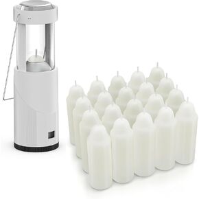 20Pack Candles + 1Pack Candle Lantern, 15H Long-Burning Time for Outdoor Camping, Survival Emergency Preparedness