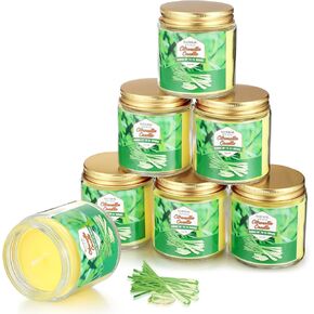 MTLEE 6 Pcs Citronella Candles Outdoors Natural Citronella Oil Soy Wax 24 Hours Long Burning Lemongrass Glass Jar Candles for Patio Backyard Camping Picnic Outsides