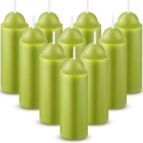 15 Pcs 15h Green Scented Candle for Candle Lanterns, Emergency Candle with 5% Essential Oil for Holidays Relaxation, Smokeless Long Lasting Candle for Home Power Outage, Camping, Survival