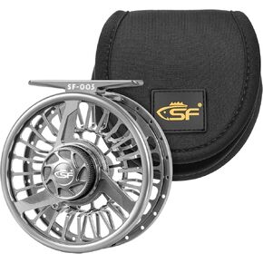 SF Premium SF005 Fly Fishing Reel Aircraft-Grade Aluminum 3/4/5, 5/6/7, 7/8/9 WT Dust-Proof Sealed Drag Free Reel Case Perfect for Trout & Bass