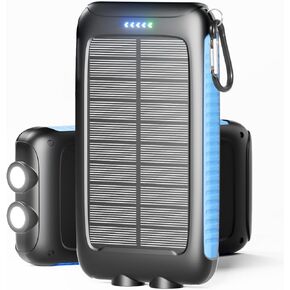 Solar Charger Power Bank 49800mAh - Portable Fast Charging Power Bank with Type-C & Dual USB Ports, Compatible with iPhone, Samsung & More, Waterproof Solar Panel for Camping, Hiking, and Outdoor Use