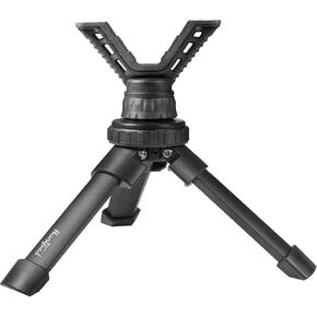 HUNTPAL Shooting Stick Gun Rest Rifle Shooting Tripod for Hunting Shooting, Aluminum Compact Portable Mini Table Bench Range Shooting Stand with Adjustment Center Column & 360° Rotate V Yoke