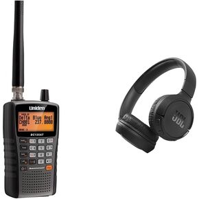 Uniden Bearcat BC125AT Handheld Scanner, 500-Alpha-Tagged Channels & JBL Tune 510BT: Wireless On-Ear Headphones with Purebass Sound - Black