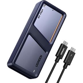 UGREEN 80Gbps M.2 NVMe SSD Enclosure with Cooling Fan, Compatible with Thunderbolt 5/4/3/USB 4 M-Key/(M&B) Key 8TB NVMe 2280 SSD, Works with Mac M4 Pro