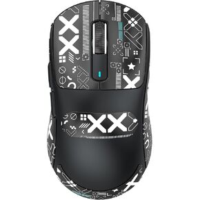 ATTACK SHARK X3 Lightweight Wireless Gaming Mouse with Tri-Mode 2.4G/USB-C Wired/Bluetooth,26K DPI, PAW3395 Optical Sensor,Kailh GM8.0 Switch,5 programmable Buttons for PC/Win/Mac(Black+Stickers)