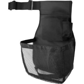 Shotgun Shell Black Ammo Belt Pouch with Box Holder, Hull Sack with Quick-Empty Zipper