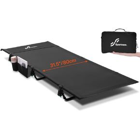 Sportneer Camping Cot: 31.5’’ Extra Wide Compact Sleeping Cots with Side Pocket - Lightweight Folding Cot for Camping Traveling Tent Day, Carry Bag Included, Easy Setup - Size 74.8''x31.5''