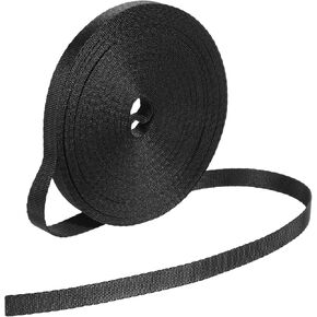 12 Yards Nylon Webbing, Heavy Duty Webbing Strap Black Flat Straps for Seat Belt Backpack Outdoor DIY Gear Repair
