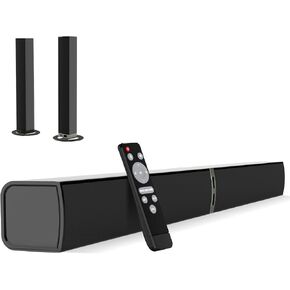 MZEIBO Sound Bar for Smart TV, 80W Bluetooth Soundbar 2 in 1 Detachable Design, Deep Bass, Home Theater Surround Sound, ARC/Optical/AUX Connections for TV/PC/Gaming/Projectors
