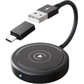 Wireless Carplay Adapter for Apple Carplay,Wireless carplay USB dongle Converter for Factory Wired carplay to Wireless, Support Online Update Just Plug & Play,Compatible for iPhone iOS 10+,Black