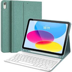 CHESONA Keyboard Case for iPad (A16) 11th/10th Generation (2025/2022), Detachable Wireless Keyboard, Stand Folio Keyboard Cover with Pencil Holder, Thin & Light (Black)
