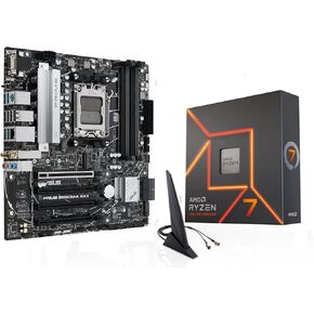 MICRO CENTER AMD Ryzen 7 7700X CPU Processor with ASUS Prime B650M-A AX II Micro ATX Motherboard