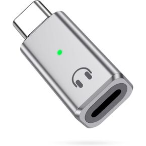 MoKo Lightning to USB C Earphone Audio Adapter Support Line Control(Not for Microphones/Charging/Data Transfer), USB C to Lightning Headphone Earphone Adapter for iPhone 16 15 Pro Max Plus, iPad,White