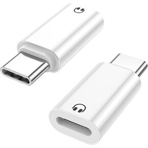 2 Pack USB C to Light-ning Earphone Audio Adapter Converter for iPhone 16/15, iPad Pro/Air, MacBook and More (Only for Headphone, No Charge)