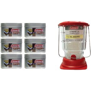 Coleman 3-Pack Scented Citronella Candles and 70+ Hour Outdoor Candle Lantern Camping Bundle