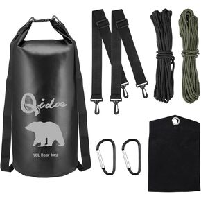 Bear Food Bag for Camping Ultralight Food Bag Hanging System 10 L Waterproof Bear Bag Pulley Systems Includes Waterproof Bear Bag, Nylon Ropes, Hooks for Camping Backpacking