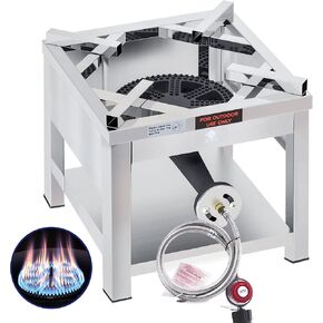 ARC Single Burner Propane Stove ، 200،000BTU من الحديد الزهر عالي الضغط في الهواء الطلق طباخ الموقد البروباني ، 16.5 "موقد مربع شاق ، رائع للطبخ في الهواء الطلق ، غليان المأكولات البحرية ،