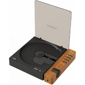 R300 CD Player Portable Bluetooth Desktop Retro CD Players for Home,Without Speakers, Rechargeble Battery Small Compact Vintage CD Player,SPDIF Out,Brown