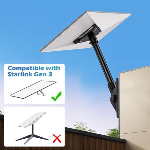 UBeesize Starlink Gen 3 Pipe Adapter, Starlink Pole Mount Accessories, Wall Roof Pole Mounting Adapter for Gen 3 Standard Dish in Saudi Arabia