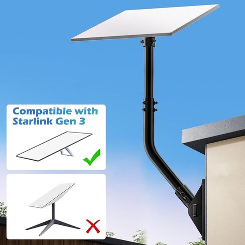 UBeesize Starlink Gen 3 Pipe Adapter, Starlink Pole Mount Accessories, Wall Roof Pole Mounting Adapter for Gen 3 Standard Dish in Saudi Arabia
