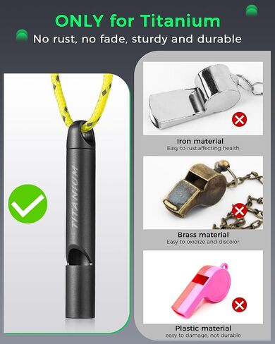 صافرة طوارئ التيتانيوم ، صافرة أمان البقاء على قيد الحياة للمدربين ، تدريب الكلاب ، المشي لمسافات طويلة ، وتوفير الحياة بصوت عالٍ حتى 120 ديسيبل in Kuwait