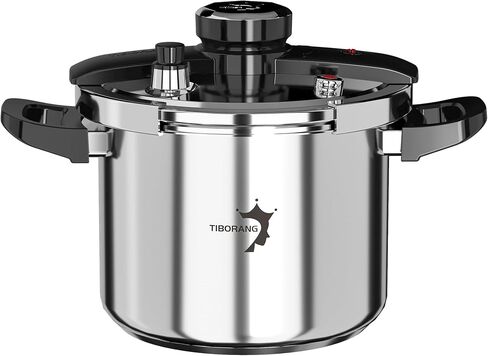 Tiborang 8.5 QT طباخ ضغط من الفولاذ المقاوم للصدأ ، [متعدد المطبخ للغاز والموقد التعريفي] [يوفر 70 ٪ من وقت الطهي] [عملية واحدة] ، حجم الأسرة ل 3-5 أشخاص ، غسالة الصحون آمنة وآمنة in Kuwait