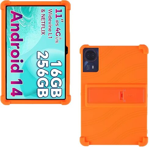 حالة لـ Odea S11 Android 14 Tablet ، 11 بوصة الكمبيوتر اللوحي 2024- صدمة سيليكون ناعمة غلاف واقٍ من قشرة المطاط ، وغطاء قابل للسيليكون القابل للتعديل ، والأسود ، والأسود in Kuwait