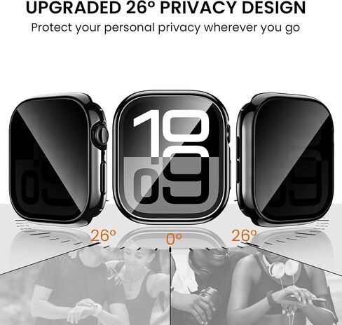 Tensea (2-in-1) لسلسلة حالات واقي شاشة Apple Watch 10 SE 9 8 7 6 5 4 ، غطاء الوجه الواقي للوقاية من الماء المدمج في فيلم زجاجي مقبوب من أجل iWatch 46mm 45mm 44mm 42mm 41mm 40mm 40mm in Kuwait