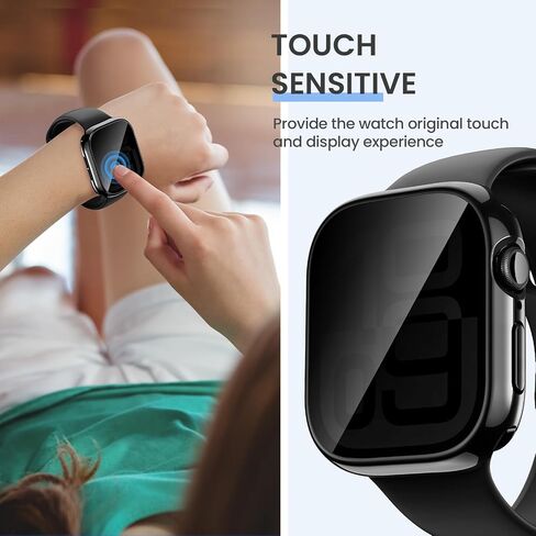 Tensea (2-in-1) لسلسلة حالات واقي شاشة Apple Watch 10 SE 9 8 7 6 5 4 ، غطاء الوجه الواقي للوقاية من الماء المدمج في فيلم زجاجي مقبوب من أجل iWatch 46mm 45mm 44mm 42mm 41mm 40mm 40mm in Kuwait