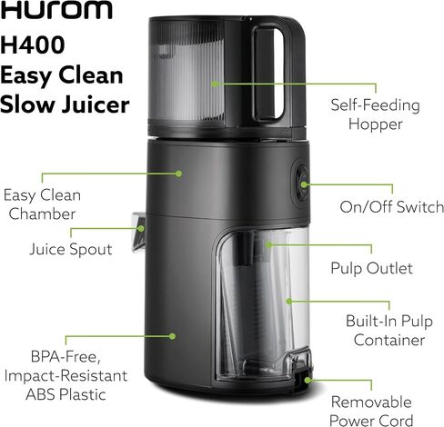 Hurom H400 Easy Clean Slow Juicer, Two Tone Beige - Hands Free - Quiet Motor - Scrub Free Cleaning - Cold Press Masticating Juicer in Saudi Arabia