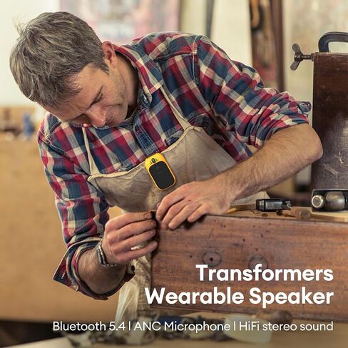 Transformers Wearable Bluetooth Speaker Clip On Mini Portable Bluetooth Speaker IPX5 with Mic for Calls and Music 15H Long Playtime Outdoor Suitable Travel Working, Biking, Running(Black) in Saudi Arabia