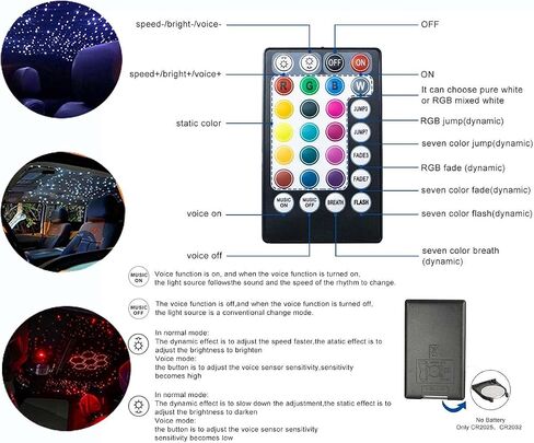 Azimom LED Bluetooth 16W RGBW Meteor الألياف البصرية البصرية تصوير سقف النجوم أدوات إضاءة Music Mode App Music APP APPEC in Kuwait