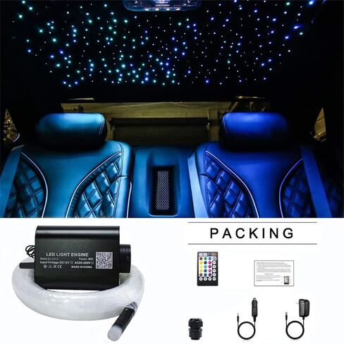 Azimom LED Bluetooth 16W RGBW Meteor الألياف البصرية البصرية تصوير سقف النجوم أدوات إضاءة Music Mode App Music APP APPEC in Kuwait