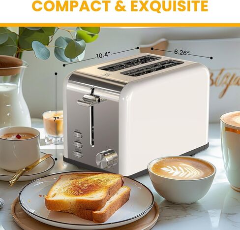 Simple Deluxe 2-Slice Wide Slot Toaster, 6 Browning Setting and 3 Function Stainless Steel Toaster, with Removable Crumb Tray, for Bread & Waffle, Black in Saudi Arabia