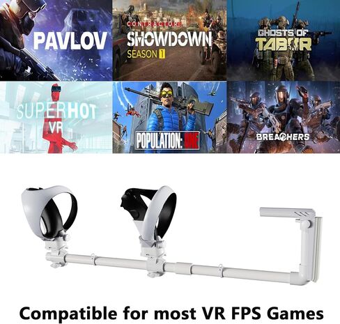 Moginno VR Gun Stock Compatible with Oculus/Meta Quest 2 Controller Accessories, Magnetic Gunstock Rifle Adapter with Shoulder Strap, Enhance FPS Games Reality Control Feel in Saudi Arabia