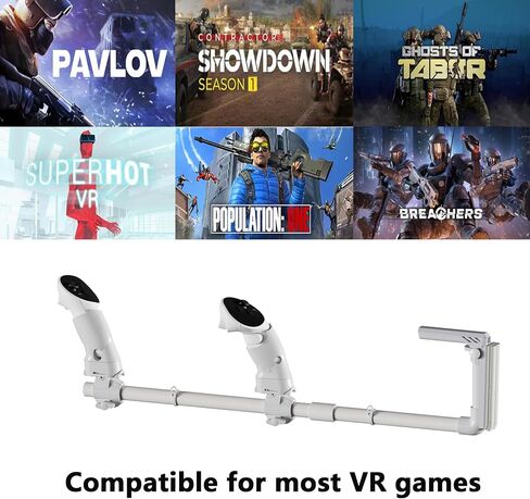 Moginno VR Gun Stock Compatible with Oculus/Meta Quest 2 Controller Accessories, Magnetic Gunstock Rifle Adapter with Shoulder Strap, Enhance FPS Games Reality Control Feel in Saudi Arabia