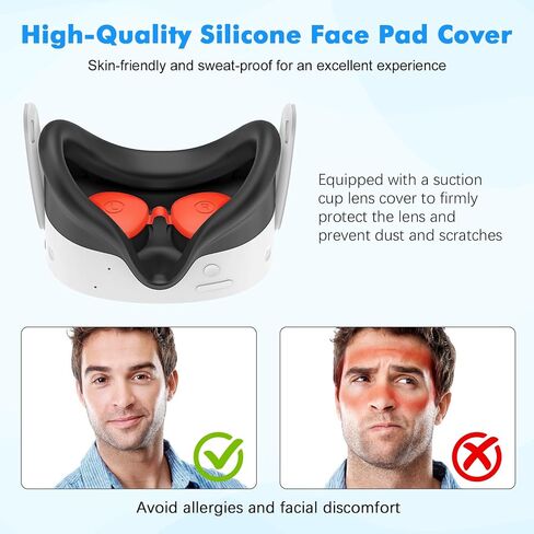Tyasoleil VR Silicone Case for Meta Quest 3S, Design Upgraded Accessories for Oculus Quest 3S, Face Cover, Controller Grips, Shell Cover, Lens Cover, Disposable Eye Cover (Phantom) in Saudi Arabia